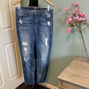 7 For All Mankind Distressed Skinny Jeans